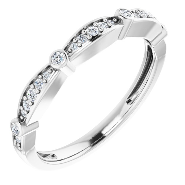 14K White 1/8 CTW Natural Diamond Stackable Anniversary Band